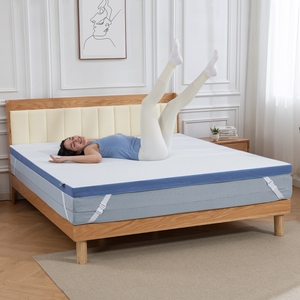 German Standard 7.5cm Memory <b>Foam</b> Topper Meroow MT1 Anti-slip Dual Layer Slim Mattress, OEKO-TEX Certified <b>Foam</b> Bed <b>Pad</b> - Product Image 1
