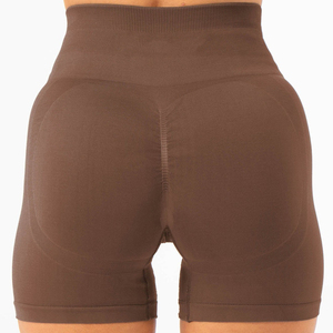 Customized Logo Seamless Breathable Yoga Shorts <b>for</b> <b>Women</b> High Waist Butt Scrunch Workout Gym Shorts Quick Dry Fitness Shorts - Product Image 3