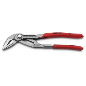 Alicates para bomba de agua Knipex Cobra ES extrafinos de 180 mm con revestimiento de plástico antideslizante para bombas hidráulicas, gris atramentizado - Product Image 1