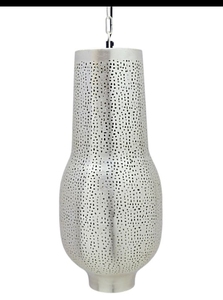 Lampe suspendue de plafond blanche moderne contemporaine Azora Industries 'Iron & Crystal Lustre Switch Control pour la décoration de la maison - Product Image 5