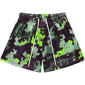 Custom <b>Men's</b> Gym Mesh <b>Shorts</b> 100% Polyester Mid Waist Casual Style with Sublimation & DTG Printing <b>5</b> <b>Inch</b> <b>Inseam</b> - Product Image 5