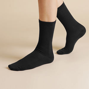 Calcetines de Vestir para Mujer, Largos, Acanalados, Suaves, Transpirables, Mezcla de Algodón, ODM, Uso Diario, Cómodos, Diseño Sólido - Product Image 2