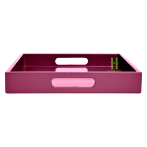 Bandeja de Servir de MDF Pintada a Mano, Ecológica, con Diseño Festoneado, Estilo Boho Rosa, Diseño y Logotipo Personalizados de Fábrica en Vietnam, HNH Craft - Product Image 6