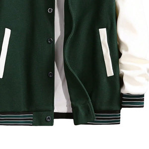 Chaqueta informal de invierno para hombre, decoración de botones de poliéster, chaqueta atlética bordada de tela satinada, chaqueta universitaria - Product Image 6