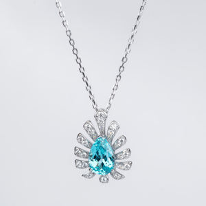 Juego de Joyería de Zafiro con Piedra Principal de Diseño Original, Collar y Colgante Paraíba - Product Image 2