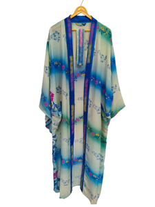 ชุดเดรสแขนยาวสำหรับใส่กลางคืนใส่ในฤดูร้อนชุดคลุมยาวทำด้วยมือจากผ้าไหมอินเดียวินเทจทำด้วยมือ - Product Image 4