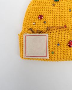 Factory Wholesale Custom logo <b>Crystal</b> Pearls Beanie Diamond Rhinestone Luxury Hand-<b>Stitched</b> Hat Knit Diamond Rhinestone Beanies - Product Image 5