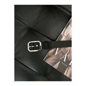 Square Buckle Women's Belt, Trouser Belt, <b>Jacket</b> Belt, Dress Belt - Black-<b>Silver</b> - Product Image 4