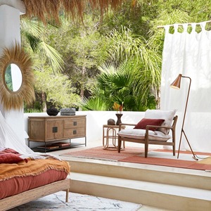 โต๊ะข้างหวายทอมือโค้งทำจากวัสดุที่เป็นมิตรต่อสิ่งแวดล้อมเฟอร์นิเจอร์บ้านขายส่ง - Product Image 4