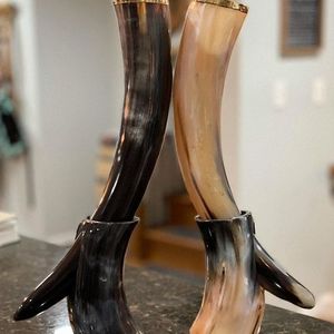 Best Quality New Polished Buffalo Horn Viking <b>Drinking</b> Horn Handmade Natural Animal Style <b>Stand</b> Eco-Friendly NATURAL CRAFT - Product Image 2