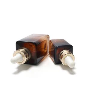 Flacon compte-gouttes <span class=keywords><strong>de</strong></span> 30 ml, 75 ml, 100 ml, huile à <span class=keywords><strong>barbe</strong></span> <span class=keywords><strong>de</strong></span> luxe européenne, <span class=keywords><strong>bouton</strong></span> poussoir, brun ambre, givré bleu, prix compétitif - Product Image 4