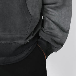 Sweat-shirt à capuche vintage personnalisé en polaire délavée à l'acide avec motif d'impression Design vierge délavé à la pierre disponible - Product Image 4