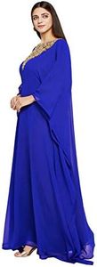 Elegante vestido de mujer de cuerpo entero con cuentas Abaya cristal adornado con patrón antiestático para musulmanes para fiestas - Product Image 4