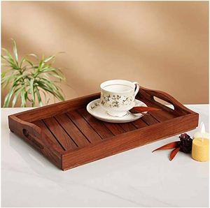Bandeja DE SERVICIO DE MADERA hecha a mano de la mejor calidad de la India, fuerte y duradera, uso doméstico decorativo, de Artisan Craft - Product Image 3