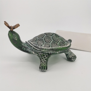Vintage Tortoise <b>Garden</b> Showpiece Object Floor Display Handmade Solid Tortoise <b>Butterfly</b> On Face Outdoor Sculpture & Statue - Product Image 5