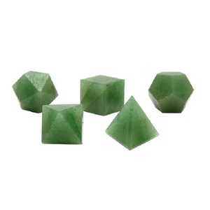Juego de geometría geométrica con piedras de aventurina verde, sólidos platónicos, piedras naturales sagradas, para sanación. - Product Image 1