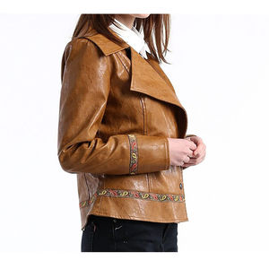 Chaqueta Casual de Calle para Mujer, Cuero Genuino, Suave, Ligera, Impermeable, Resistente al Viento, Transpirable, Forro de Nailon Ecológico - Product Image 3