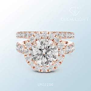 Bague exclusive à grappe ronde, qualité de clarté VS+, couleur F, certifiée IGI, sur mesure, bijou fin de haute qualité - Product Image 3