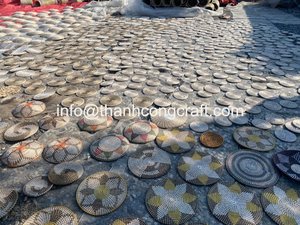 Arte de pared de hoja de palma de estilo bohemio, pieza de decoración natural ecológica para pasillo, sala de estar o pared de galería - Product Image 3