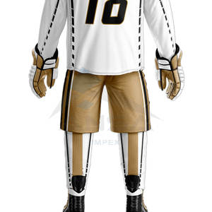 กางเกงฮอกกี้น้ำแข็งโพลีเอสเตอร์คุณภาพสูงพิมพ์โลโก้ตามสั่ง สไตล์ OEM พร้อมพิมพ์ชื่อทีม ชุดครบชุดสำหรับผู้ชาย อุปกรณ์ฮอกกี้น้ำแข็งระดับมืออาชีพ - Product Image 5