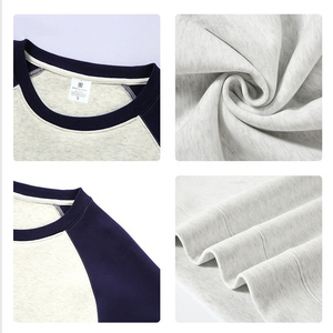 2025 nuevo 400gsm pesado Unisex suelta pareja gota hombro cuello redondo sudadera contraste Color raglán logotipo personalizado sudadera - Product Image 5