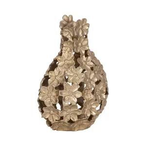 Vase à fleurs décoratif de luxe haut de gamme, artisanal, moderne, en fer, écologique, style côtier, Zahid Exports - Product Image 5