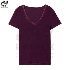 T-shirts pour femmes en toile respirante à col en V, vêtements décontractés très vendus, OEM, manches courtes, personnalisés, de haute qualité, en vente - Product Image 6