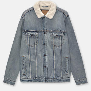 Veste en jean d'hiver pour homme 100% coton Style vintage Fermeture à boutons réversible Design élégant à manches régulières Veste confortable et tendance - Product Image 6