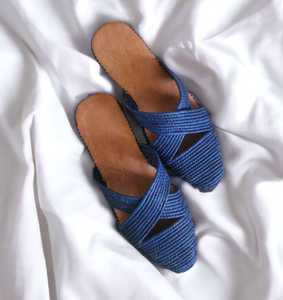 Mules de rafia marroquí, zapatos, regalo para ella o para él, toboganes de rafia, zapatillas de rafia, sandalias de mulas de rafia - Product Image 1