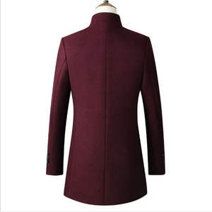 เสื้อโค้ทขนสัตว์กันน้ำสำหรับผู้ชายไซส์ใหญ่ สไตล์ลำลอง สตรีทแวร์ เสื้อโค้ทฤดูหนาว กระดุมสองแถว บุด้วยผ้าฝ้าย - Product Image 2