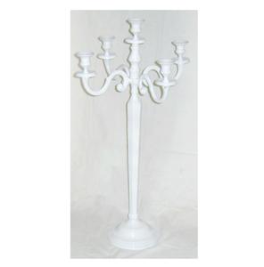 <b>Candle</b> Holder Metal <b>Pillar</b> Candlestick Stand <b>White</b> Candelabra Home Indoor Tabletop Decor for Christmas Anniversary Festivals - Product Image 1