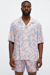 Conjunto de camisa y pantalones cortos de verano transpirable de manga corta para hombre OEM Resort Casual conjunto de verano para hombre - Product Image 4