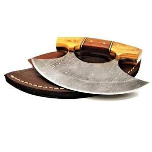 มีดเหล็กดามัสกัสดามัสกัสทำด้วยมือมีดอูลูมีดตัดในครัวสเตนเลสสำหรับเขาและ DIY-OEM ไม้ออกแบบได้ตามต้องการ - Product Image 5