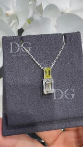 Collar Solitario de Diamante Amarillo Esmeralda Cultivado en Laboratorio, Colgante de Plata 925, Corte Marquesa, 3.00ct, VVS-VS, Certificado IGI, para Mujer, Ideal para Fiestas - Product Image 2