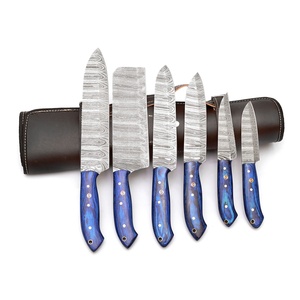 Jexmoo Ensemble de couteaux de chef professionnels faits à la main en acier Damas écologique, 6 pièces, manche en bois, ambidextre, moderne, compatible lave-vaisselle - Product Image 5