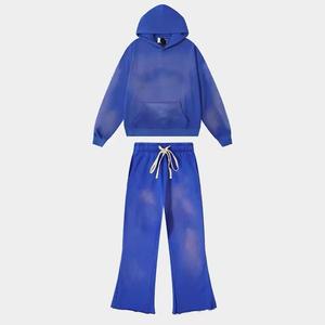 Ensemble de survêtement unisexe vintage personnalisable 2025 – Hoodie zippé délavé à l'acide avec broderie usée en molleton décontracté pour le printemps - Product Image 2