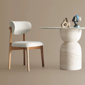 Athome Modern Solid Ivory Dining <b>Chair</b> <b>Cream</b> Wood Legs Turkey Origin Versatile Home <b>Office</b> School Apartment Warehouse Use - Product Image 1