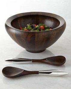 Bol de service en bois de luxe fait main avec finition en bois naturel poli, bol à salade décoratif pour table à manger, usage domestique et mariage - Product Image 2