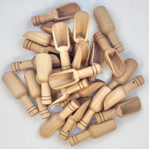 Mini cuillère en bois faite à la main pour sel de bain cuillère à épices en bois naturel cuillère à mesurer de sel cosmétique écologique d'Inde - Product Image 2