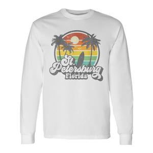St Petersburg Florida <b>Surf</b> Long Sleeve T-Shirt Vintage Retro Beach Design - Product Image 1