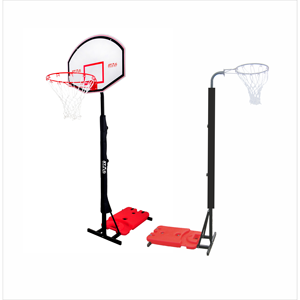 Système de panier de basket-ball double réglable Stag Iconic Swiftshot avec anneau en acier durable, structure métallique et base portable pour l'entraînement - Product Image 1