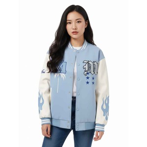 Trending Customize <b>Patches</b> LA Blue Varsity Bomber Jacket For Men's & Women's High Quality Long Sleeve Jacket For Unisex - Product Image 4