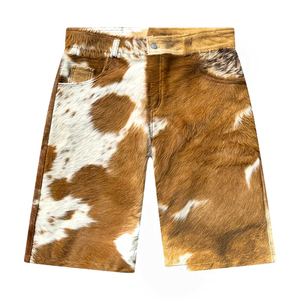Shorts pour hommes en cuir de vache de qualité supérieure 2025, sans manches, beau design avec poches latérales, shorts en cuir de vache personnalisés - Product Image 5