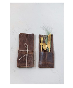 Porte-cuillère en cuir de haute qualité table taille personnalisée couverts porte-cuillère en cuir dîner table décorer - Product Image 5