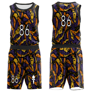 ชุดเครื่องแบบกีฬาบาสเก็ตบอลชุดบาสเก็ตบอลสีชมพูม่วงสีเขียวม่วง - Product Image 6