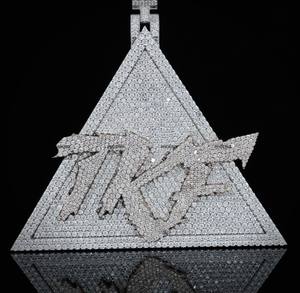 Round Cut Moissanite Diamond Triangle Shape Custom Name Pendant for Men Women for Valentines Day Gift by Phoenix Enterprise - Product Image 2