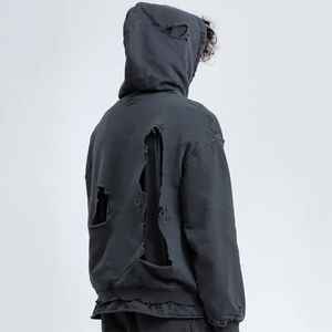 Streetwear pantalla personalizada DTG Heavy Fleece Thermal Terry Sun Fade Wash Hoodie All Over Rhinestone Bling Mens Unisex Hoodie - Product Image 2