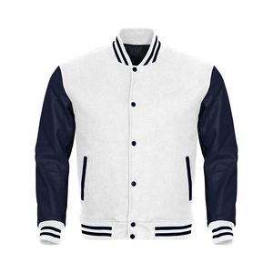 Vente en gros de veste universitaire Letterman à manches en cuir 100% laine personnalisée pour hommes vêtements chauds - Product Image 5