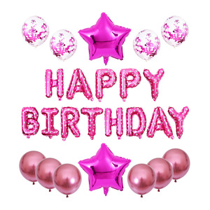 Ensemble de ballons Joyeux Anniversaire - Décorations de fête en latex et paillettes avec lettres en film d'aluminium, matériau épais - Product Image 4