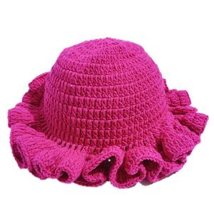 Sombreros de Pescador de Lana de Ganchillo Versátiles del Fabricante Mayorista, Sombreros de Pescador con Borde Ondulado Populares para Adultos, Venta Transfronteriza - Product Image 5